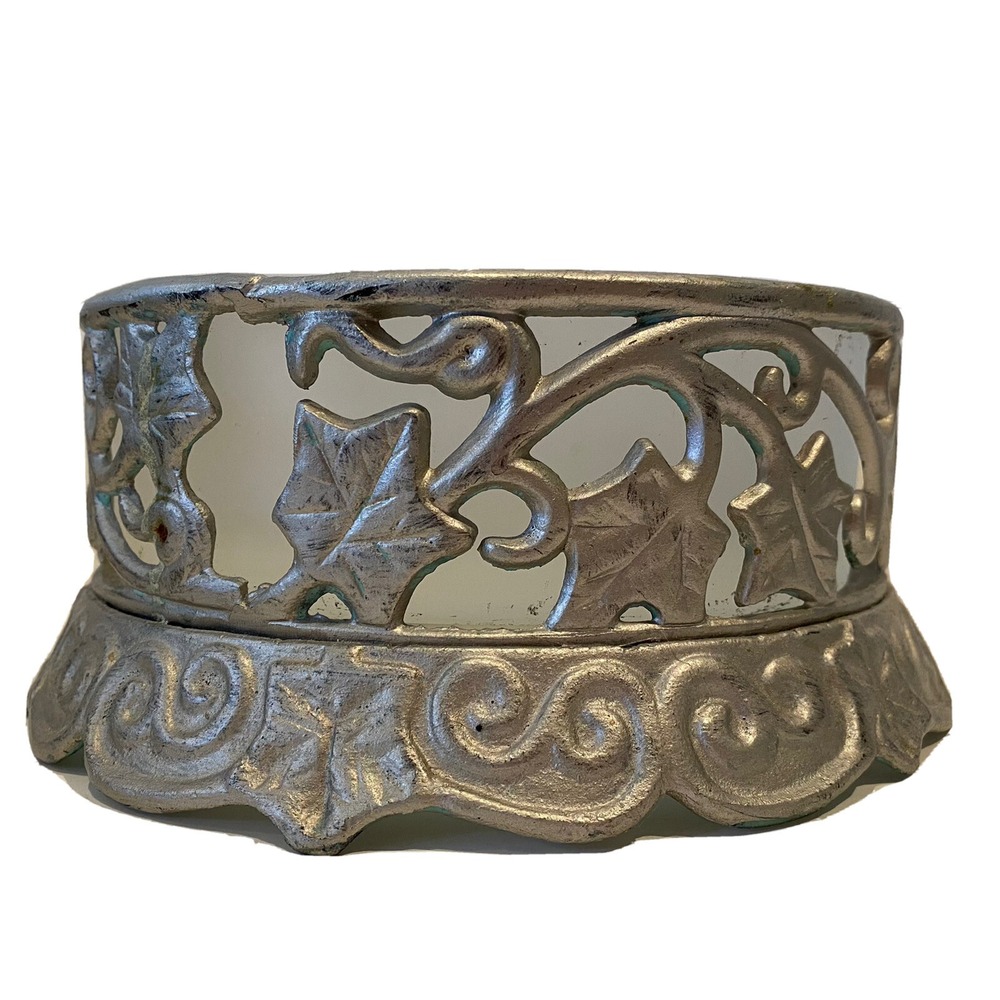 ❤️ 7.5" PARTYLITE Rustic Iron Metal Ivy Vine Garden Large Candle Holder Bowl